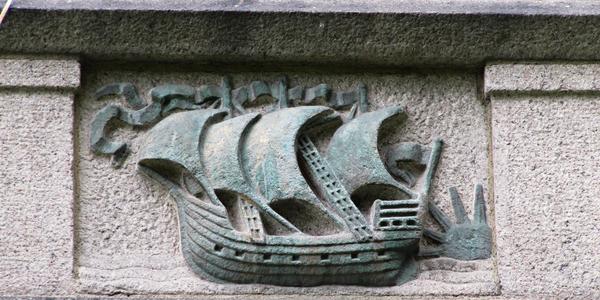 Detail výzdoby námořnického kostela na Bygdoe v Oslo
