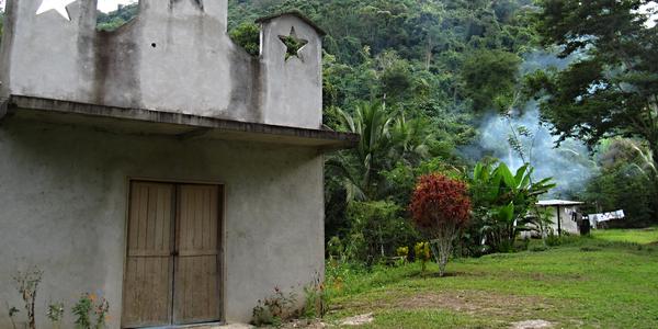 Zapatistický kostelík na Agua Azul