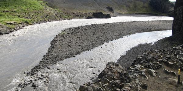 Jokullsá a Fjollum na lokalitě Hljódaklettar