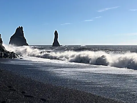 Reynisfjara za klidného moře