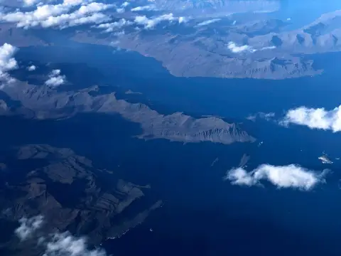 Východní pobřeží Islandu z letadla