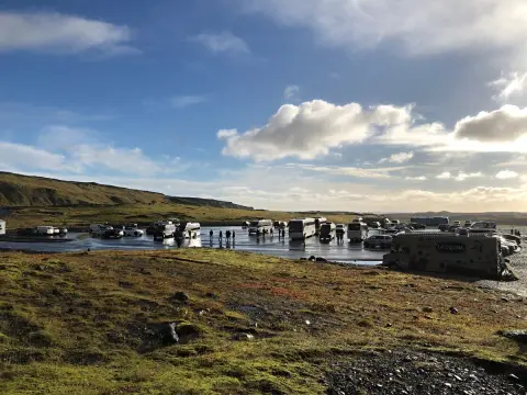 Solheimajokull, parking